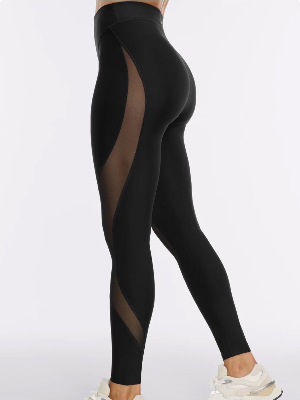 Peloton Black High-Waist Leggings with Mesh Side Panels
